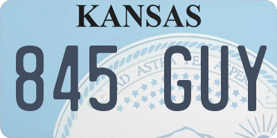 KS license plate 845GUY