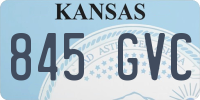 KS license plate 845GVC