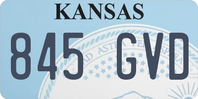 KS license plate 845GVD