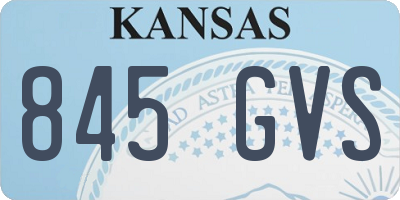 KS license plate 845GVS