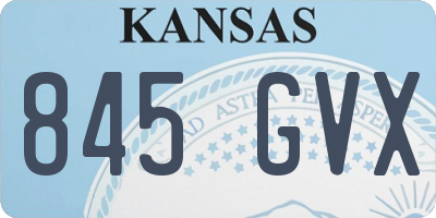 KS license plate 845GVX