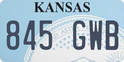 KS license plate 845GWB