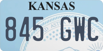 KS license plate 845GWC