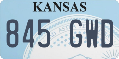 KS license plate 845GWD