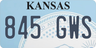 KS license plate 845GWS