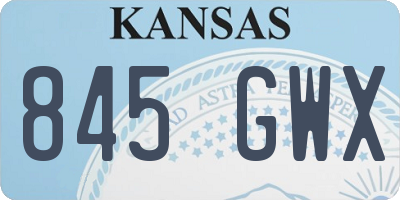 KS license plate 845GWX