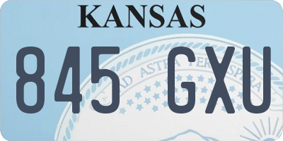 KS license plate 845GXU