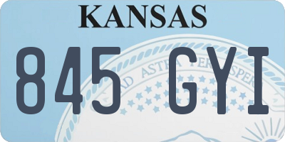 KS license plate 845GYI