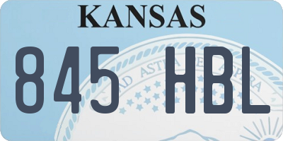 KS license plate 845HBL