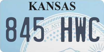 KS license plate 845HWC