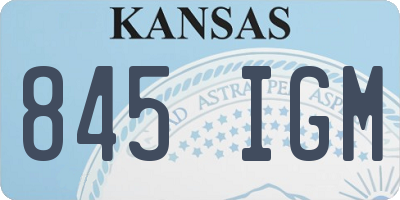 KS license plate 845IGM