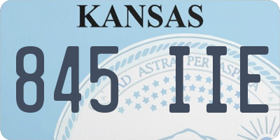 KS license plate 845IIE