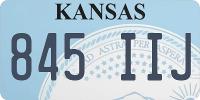 KS license plate 845IIJ