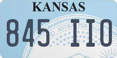 KS license plate 845IIO