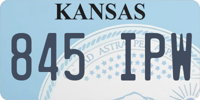 KS license plate 845IPW