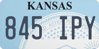 KS license plate 845IPY