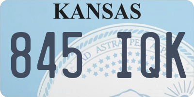 KS license plate 845IQK