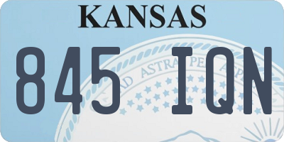 KS license plate 845IQN
