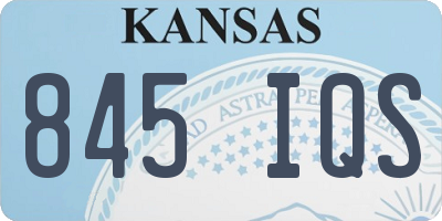 KS license plate 845IQS