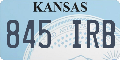 KS license plate 845IRB