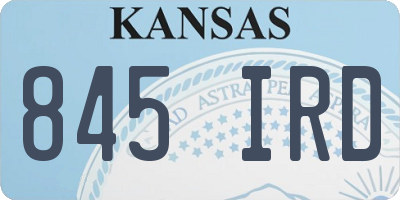 KS license plate 845IRD