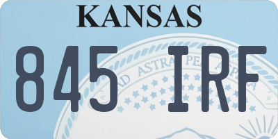 KS license plate 845IRF