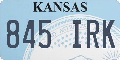 KS license plate 845IRK