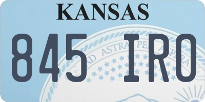KS license plate 845IRO
