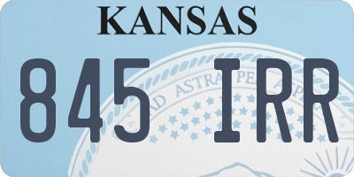 KS license plate 845IRR