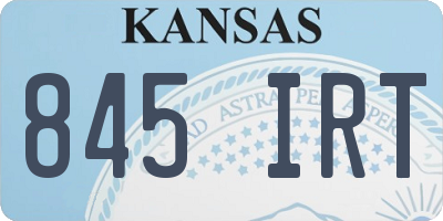 KS license plate 845IRT