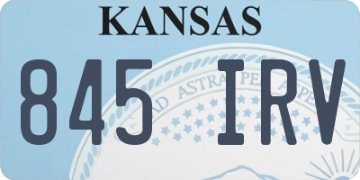 KS license plate 845IRV