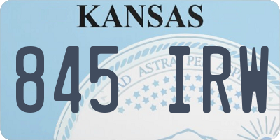 KS license plate 845IRW