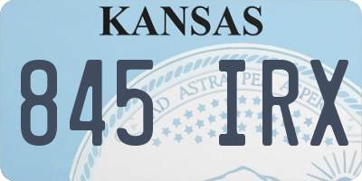 KS license plate 845IRX