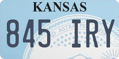KS license plate 845IRY