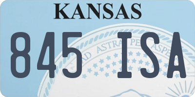 KS license plate 845ISA