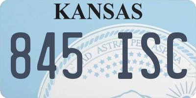 KS license plate 845ISC