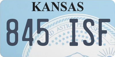 KS license plate 845ISF