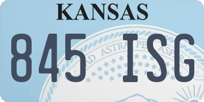 KS license plate 845ISG