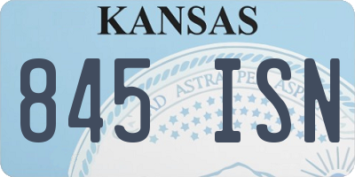 KS license plate 845ISN