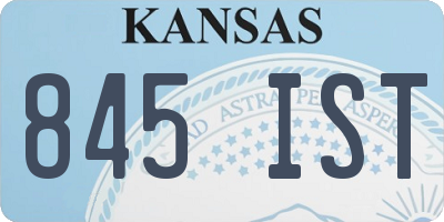 KS license plate 845IST