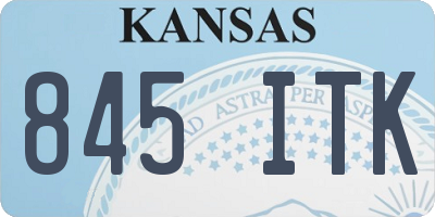 KS license plate 845ITK