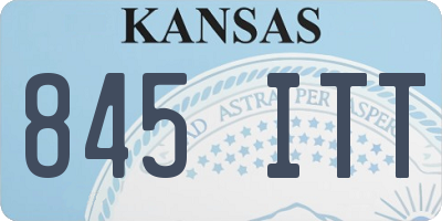 KS license plate 845ITT