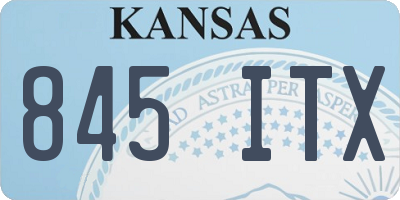 KS license plate 845ITX