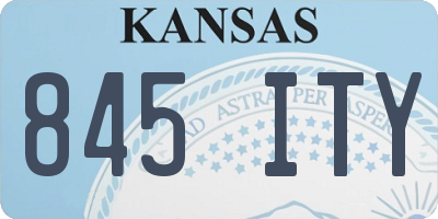 KS license plate 845ITY