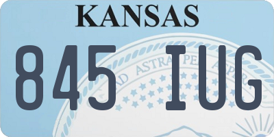 KS license plate 845IUG