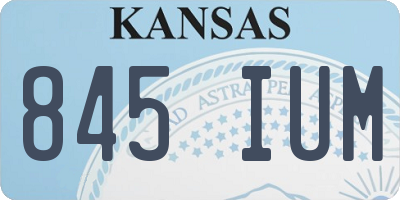 KS license plate 845IUM