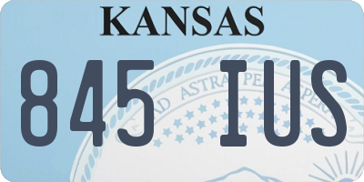 KS license plate 845IUS