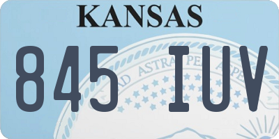 KS license plate 845IUV