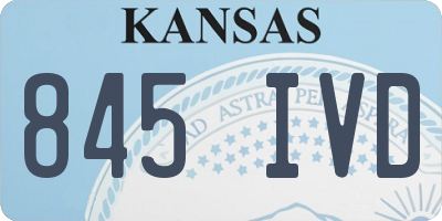 KS license plate 845IVD