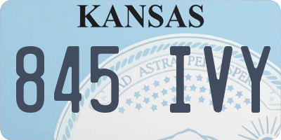 KS license plate 845IVY